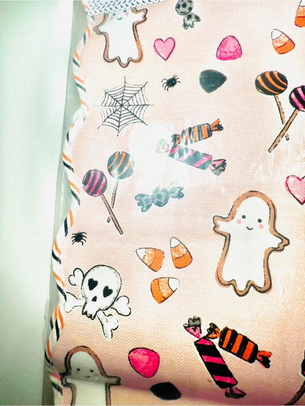 Pink Halloween Creepy Confections Reversible Table Runner Cookies Candy